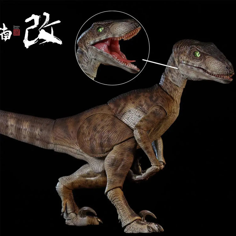 Brand-new NANMU Studio Jurassic dinosaur action figure - Allosaurus/Raptor. With a mischievous smirk. Collectible statue version