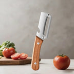 Kitchen Peeler with Wooden Handle for Peeling and Slicing Fruits and Vegetables Stainless Steel Vegetable Peeler Kitchen Tool