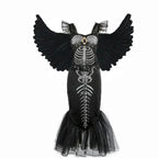 New Skeleton Little Mermaid Halloween Horror Costume Ariel Princess Costume Kids Birthday Party Prom Dress For Girls