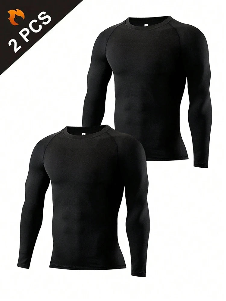 Stay Active and Comfortable with Men's Compression Shirts - Long Sleeve Athletic Workout Tops and Base Layers!