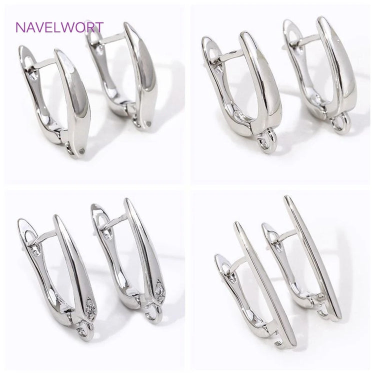 DIY Earring Making Accessories 18K Gold Plated Smooth Earring Hook Clasps Brass Metal Earwires Hooks,Jewelry Making Supplies