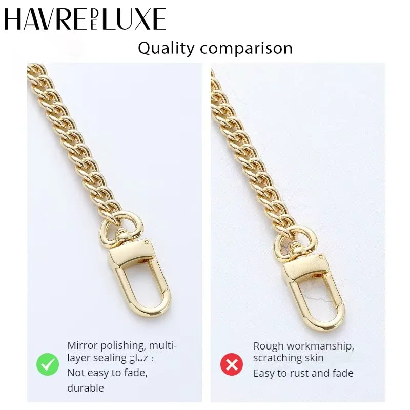 Golden Bag Chain women bag bag chain accessories Metal Extension Chains Crossbody Belt Replacement Bags Strap For Women's Bag