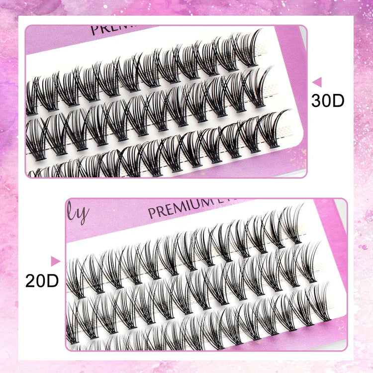 Moonlily Professional 20D 30D Single Cluster Mink Eyelashes Extension 3D Volume Effect Natural Soft Makeup Grafting Faux Lashes