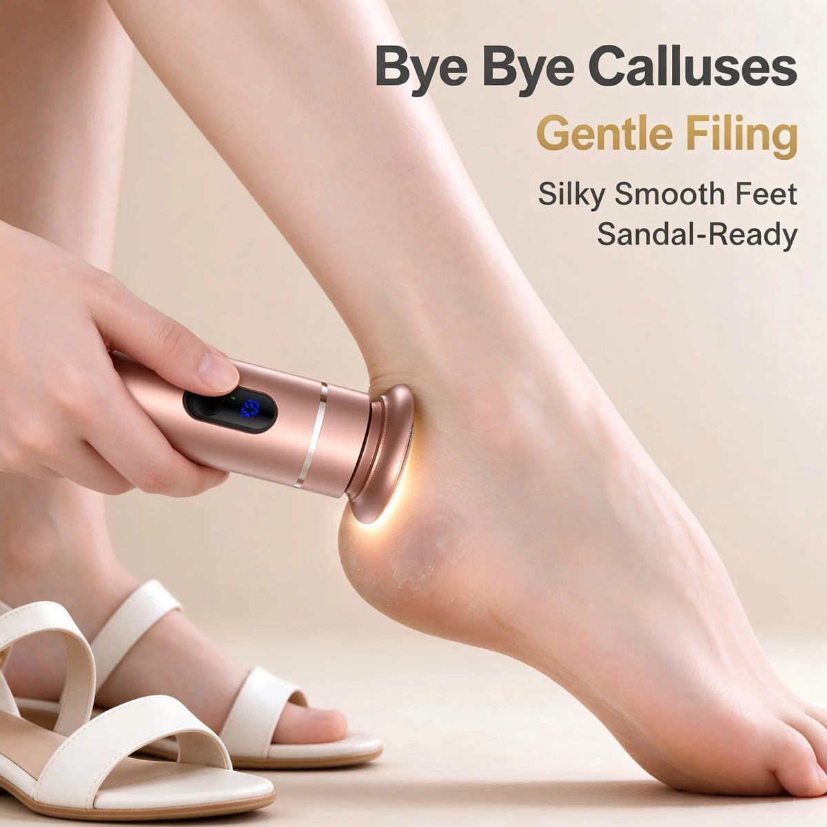 Aluminum Alloy Electric Foot Grinder Dual Power Type-C/Battery Callus & Dead Skin Remover Pedicure Tool for Smooth Feet
