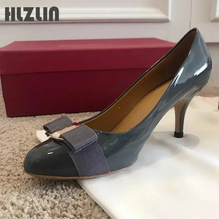 JP GPBD Ballet flats new leather round head shallow bow multifunctional single shoes women's leather bow bow design