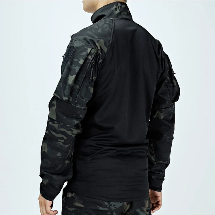 Autumn Tactical Shirt Men Field Training Clothes Breathable Long Sleeve Top Wear-Resistant Outdoor Training Hiking Hunting Shirt