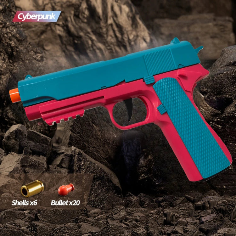 USP Shell Ejecting Soft Bullet Toy Gun Automatic Pull Back Action Shell Throwing Continuous Firing Shooting Games Christmas Gift