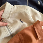 2-7Y Children's Cotton Coat 2025 Spring Boys Girls Japanese Embroidered Flip Collar Jacket Baby Short Zipper Autumn Shirt
