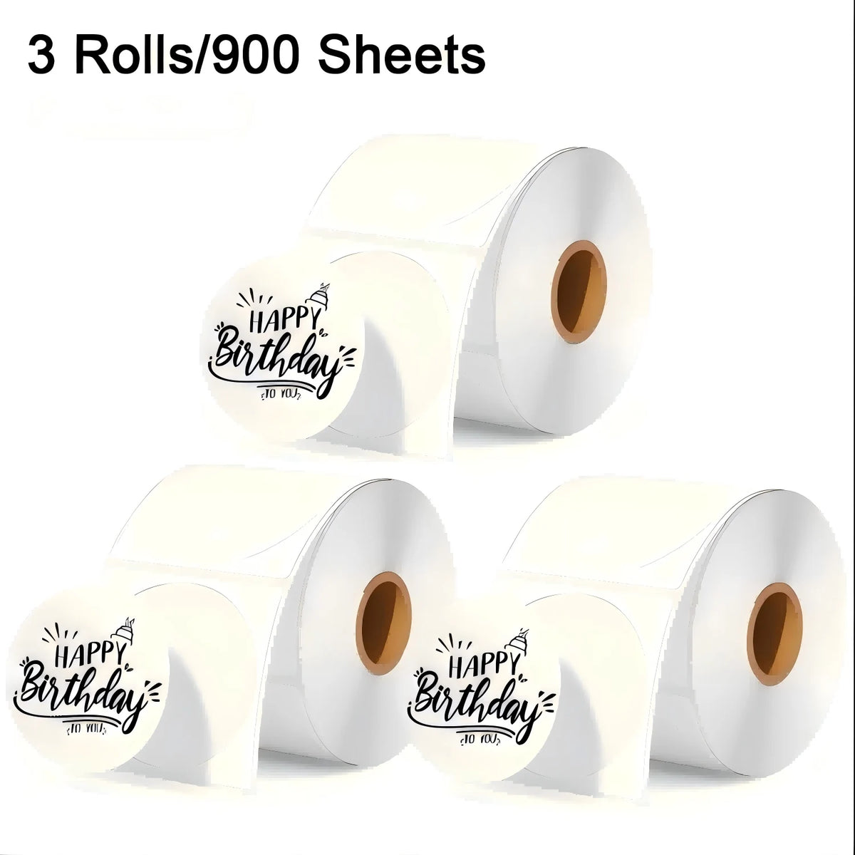 3 Rolls 7.6cm Round Thermal Labels Self-Adhesive Multi-Purpose Business DIY QR Code Price Tag Compatible 3*3 Inch Thermal Paper
