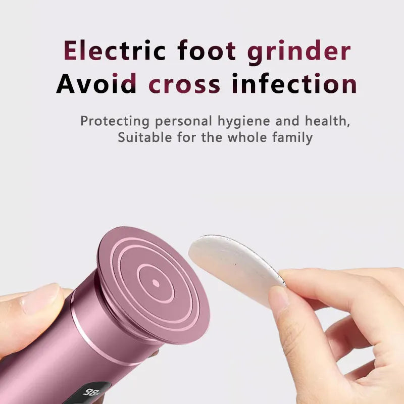 Electric foot trimmer, electric foot grinder with 9-level adjustment, rechargeable for removing dead skin, calluses, and repairi