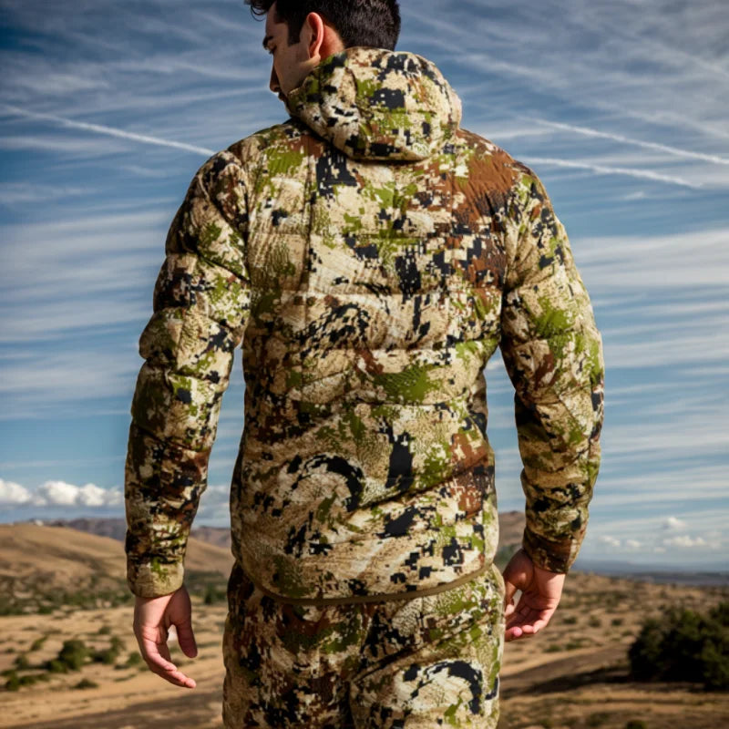 Ainfad Men's Kelvin Light Down Jacket Camouflage Fishing Hunting Down Wear