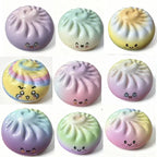 Glitter Dumplings Stress Relief Toy Bun Squishy Toy Fidget Premium Soft Slow Resilience Stress Relief Sensory Squeeze Toy