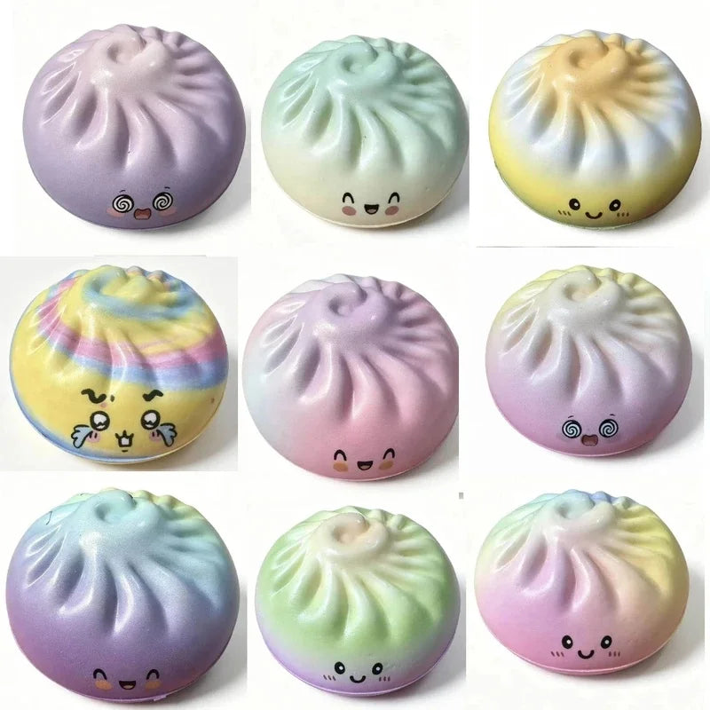Glitter Dumplings Stress Relief Toy Bun Squishy Toy Fidget Premium Soft Slow Resilience Stress Relief Sensory Squeeze Toy
