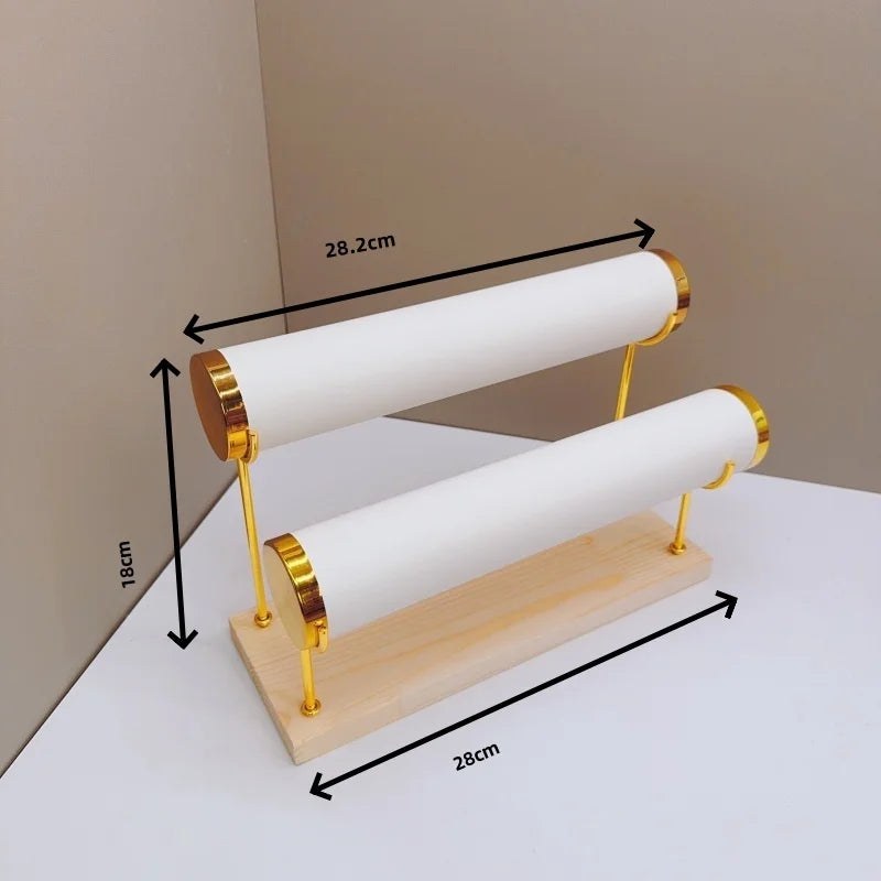 Detachable Bracelet Holder Jewelry Storage Stand with Wooden Tray Jewelry Holder for Jewelry Display
