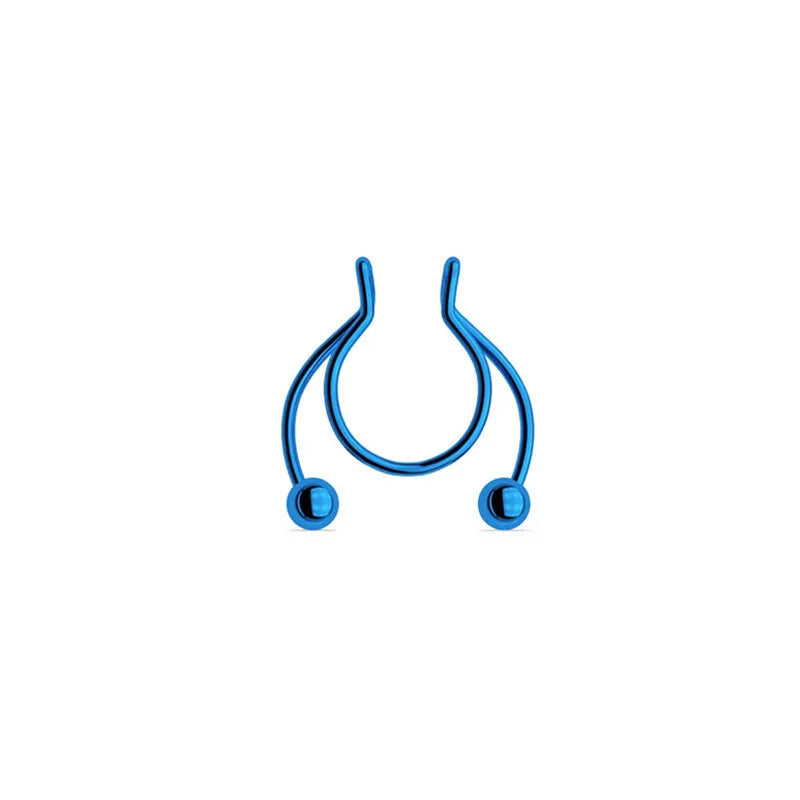 Women Fake Piercing Nose Ring Hoop Septum Piercing Nose Clip Rock HipHoop Stainless Steel Magnet Fashion Body Jewelry Wholesale