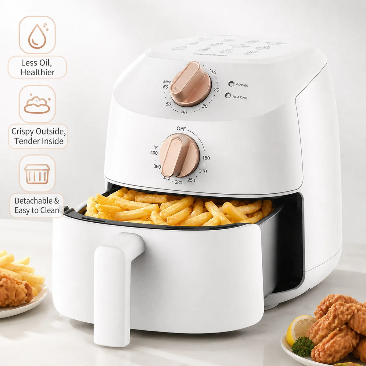 COMFEE' Compact 2.1 Quart Air Fryer with 12 Presets Menu Options, Adjustable Timer & Temperature Control 180-400 degrees F, Dishwasher-Safe Nonstick Fry Basket