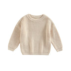 Autumn Baby Girls Boys Sweaters Coat Kids Knitting Pullovers Tops Baby Boys Girls Solid Color Basic Cotton Long Sleeve Sweater