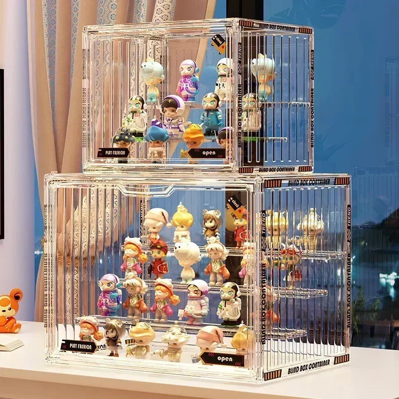 1/2/4 pcs Containerized Designs Acrylic Organizer for Collectible Figures High Definition Transparent Miniature Display Case