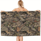 Beach Towel Camouflage Print Pattern Sunscreen And Windproof Suitable For Swimming Pool Camping Travel Blanket