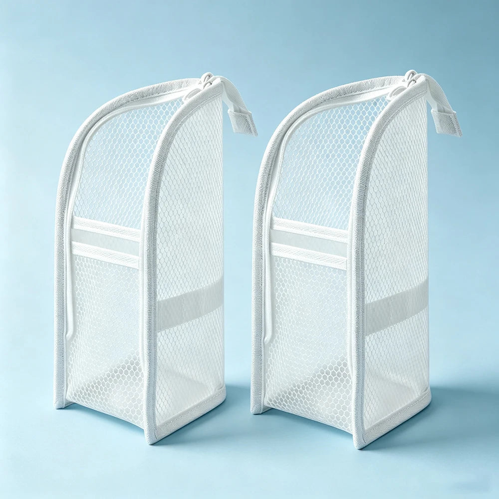 Standing Mesh Toiletry Bag Portable EVA Waterproof Travel Foldable Toothbrush Cosmetic Organizer Women Bathroom Storage Pouch