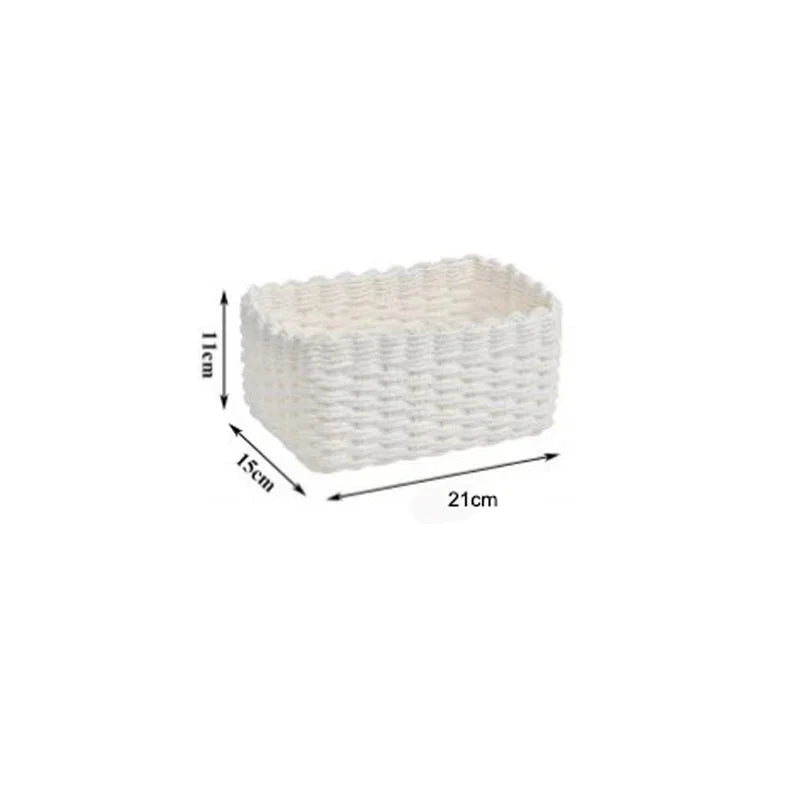 1/3pcs Handmade Straw Woven Soft Round Paper Rope Storage Basket for Organizing Decorative Storage Bins Office Storage Box