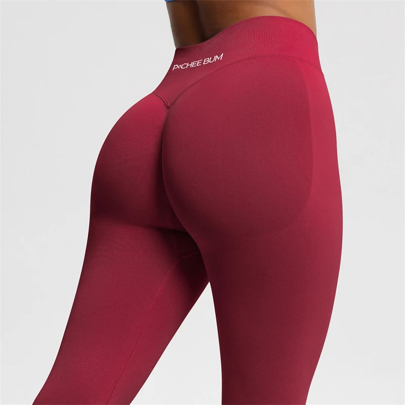 2026 Bum Shaping Leggings Women Seamless Sports Yoga Pants Low Ribbed Band Gym Clothes Fitness Workout Scrunch Butt Tight