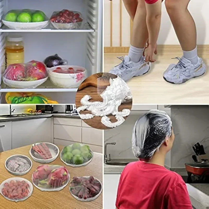 Reusable Disposable Food Cover Plastic Wrap Durable Elastic Food Lids for Bowls Elastic Plate Covers For Kitchen Food Saver Bag