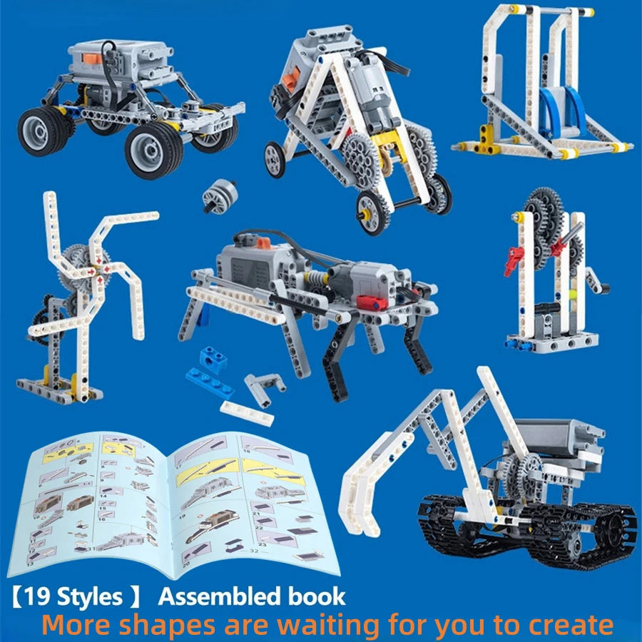 STEM Robotics Coding Kit Educational Electric Building Blocks Programming Model DIY Technical MOC Assembly Bricks Gift for Kids
