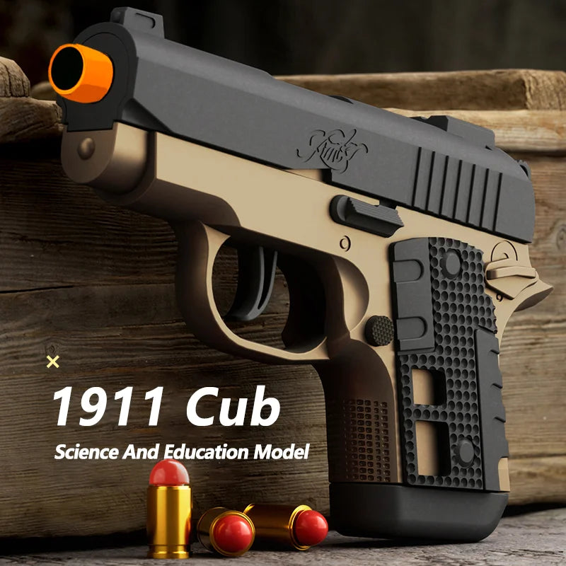 Pocket 1911 New Toy Gun Soft Bullet Gun Pistol [Upgraded Version Of Continuous] Continuous Bullet Change Shell Throwing Revolver