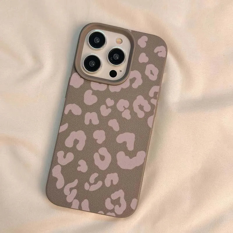 Phone Case For iPhone 16e 16 15 14 13 12 11 Pro Max 16 Plus XS Max X XR Minimalist Leopard Print Lichee Patterns Soft tpu Cover