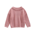 Autumn Baby Girls Boys Sweaters Coat Kids Knitting Pullovers Tops Baby Boys Girls Solid Color Basic Cotton Long Sleeve Sweater