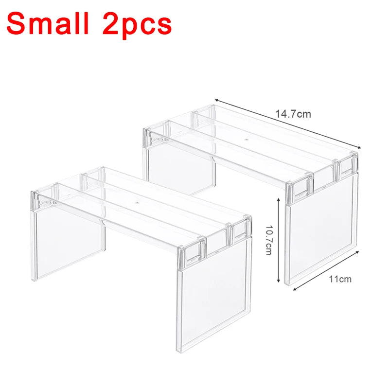 Refrigerator Organizers Storage Rack Fridge Layered Separator Shelves Transparent Desktop Stand Save Space Kitchen Accessories