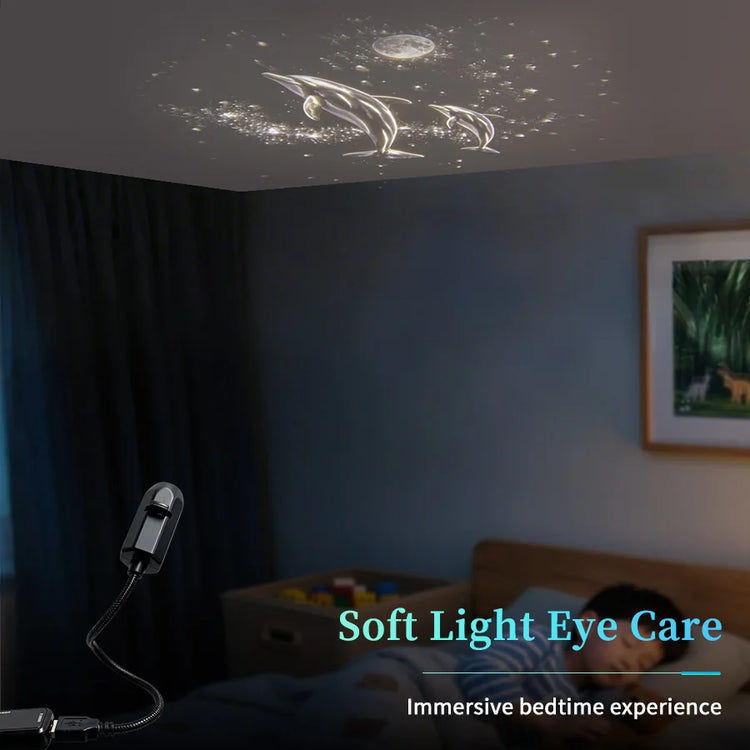 Galaxy Projector USB Star Planet Slides 360 Adjustable Gooseneck Night Light Car Bedroom Ceiling Astronaut Decoration Home Decor