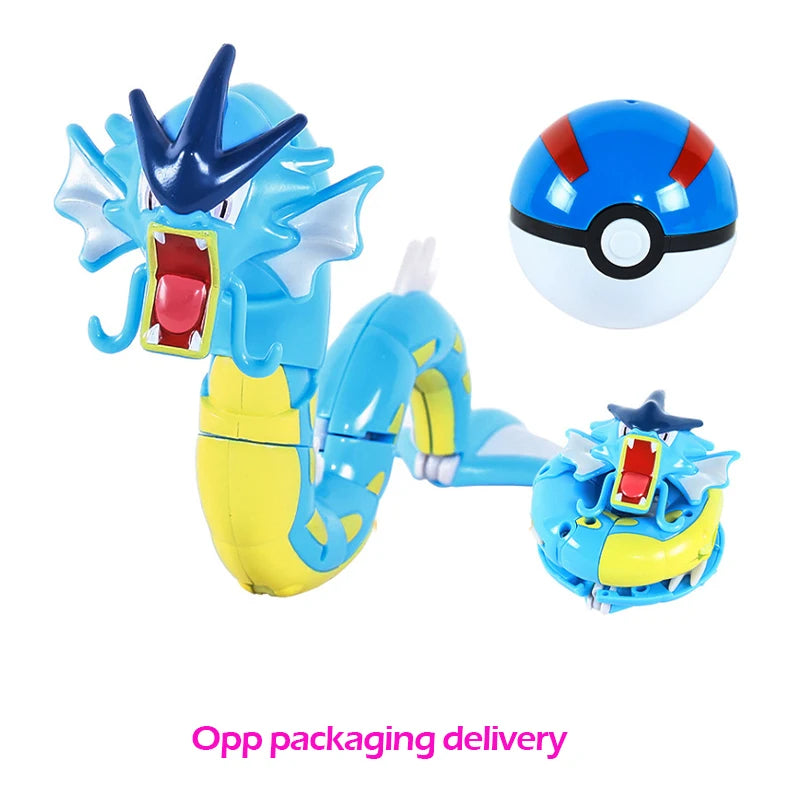 Figure Pokemon Pokeball transform Pikachu Charizard Venusaur Blastoise Mewtwo Gyarados Solgaleo Lunala Eevee poke ball toy gift