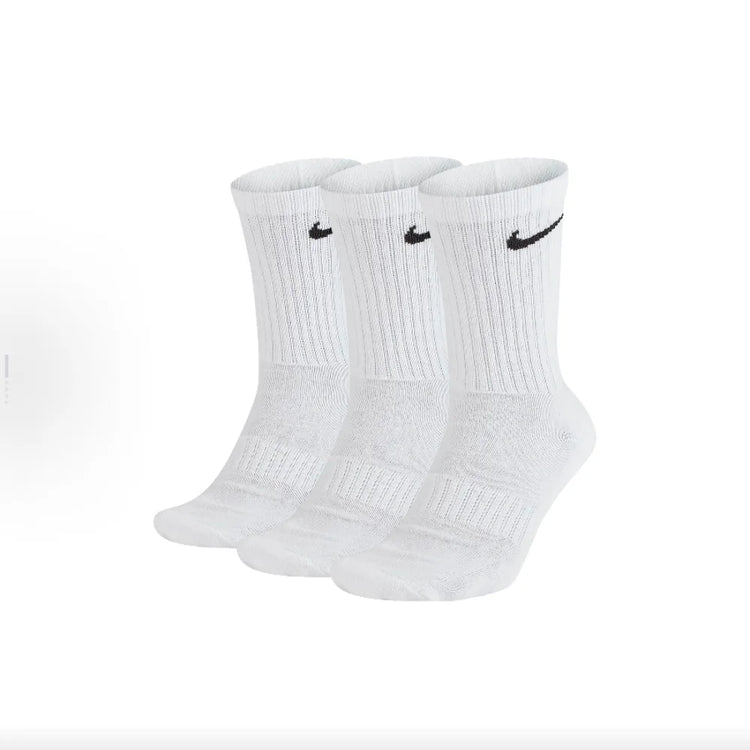 Nike Casual Cushioned Mid-Cut Basketball Socks Unisex Combo Pack White SX7667-100