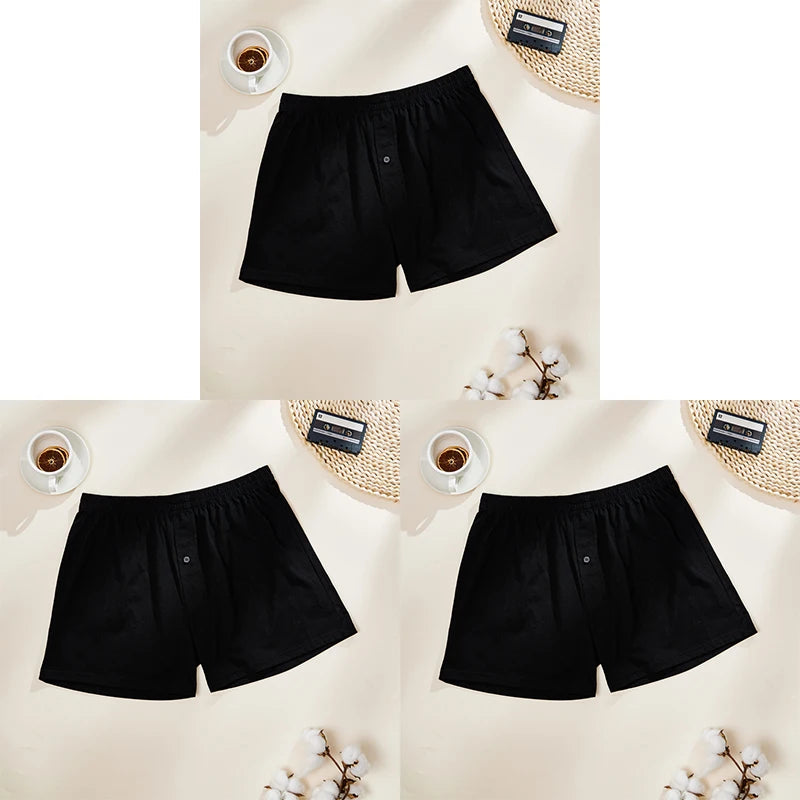 3PCS Cotton Soft Aloe Pants Breathable Comfortable Men's Underwear Home Leisure Loose Men's Panties Soft Seamless Boxer Briefs