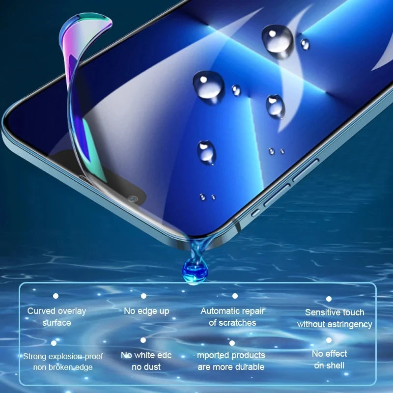 3Pcs Soft Hydrogel Film For iPhone 18 17 16 15 14 13 12 11 Pro Max XS XR X 7 8 15 Plus Protective Silicone TPU Screen Protector