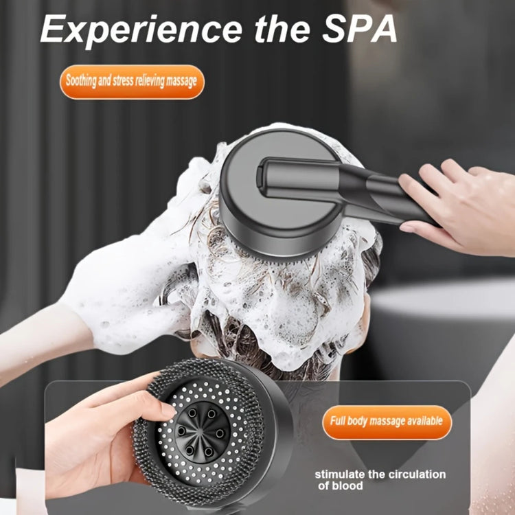 4 Modes Self-cleaning Shower Head with Silicone Brush One-Key Stop Water Massage High Pressure ABS Showerhead with Filter