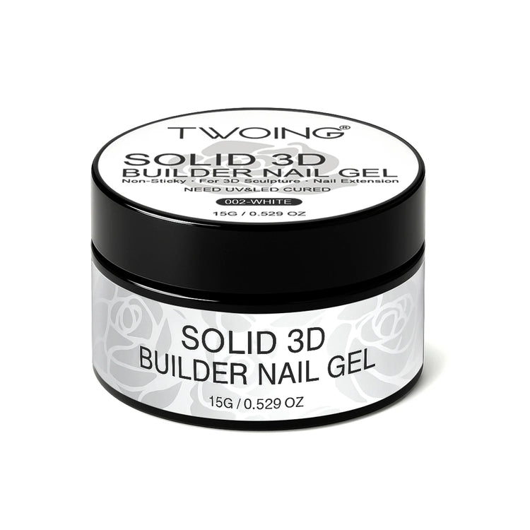 TWOING 15g Clear & White Non Stick Hand Extension Gel 3D Shaping Sculpting Carving Nail Art Solid Hard Gel for Fake Nail