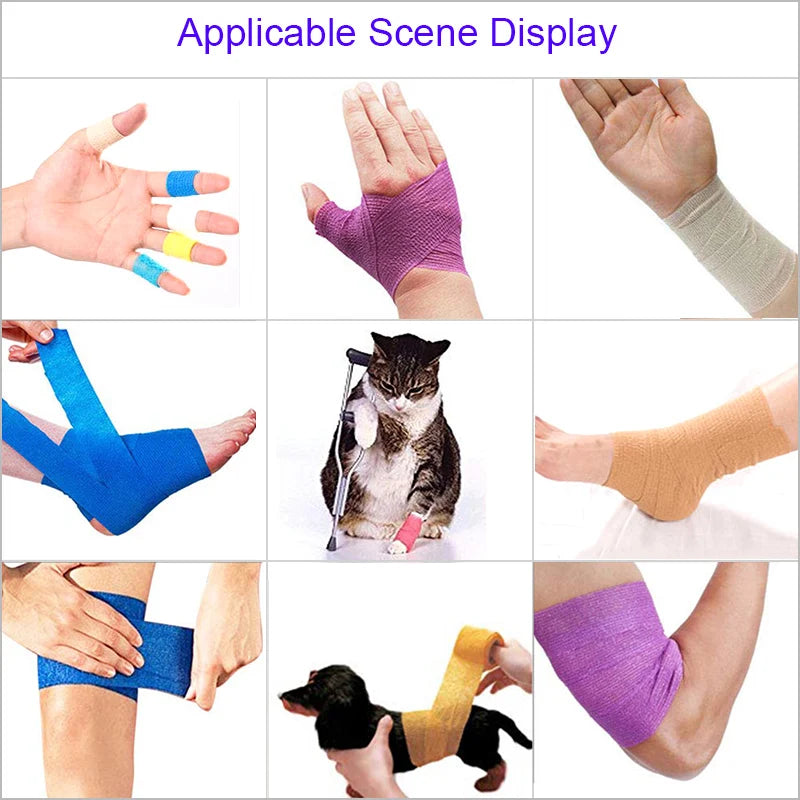 COYOCO Colorful Self Adhesive Elastic Bandage 4.8m Sports Wrap Tape For Knee Support Pads Finger Ankle Palm Pet Tattoo Wrist