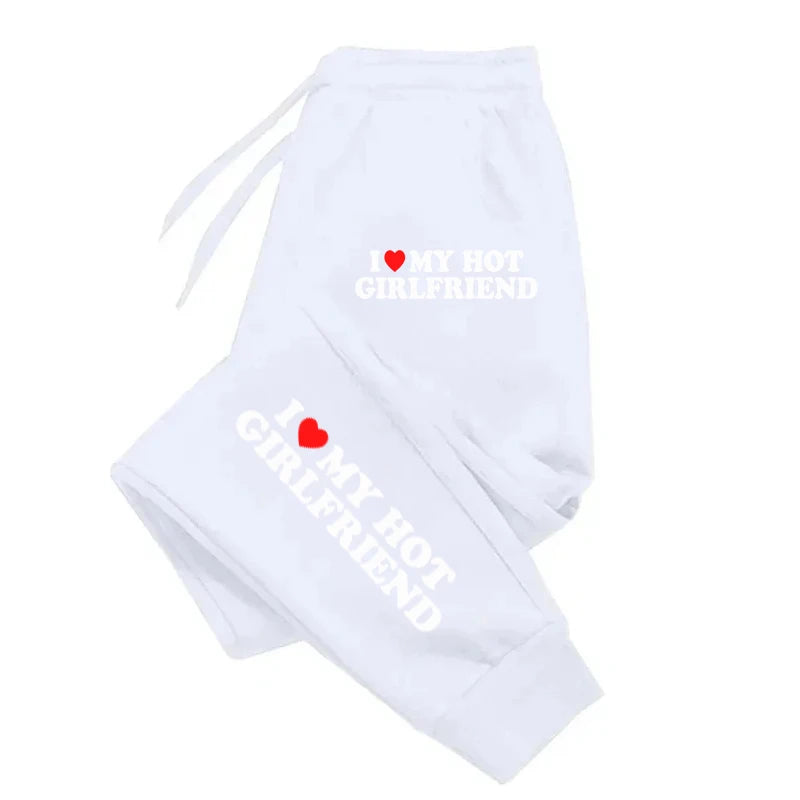 I Love My Hot Girlfriend Printing  Sweatpant Creative Fleece Sportpants Female Autumn Fashion Sweatpants For Women Sportswear