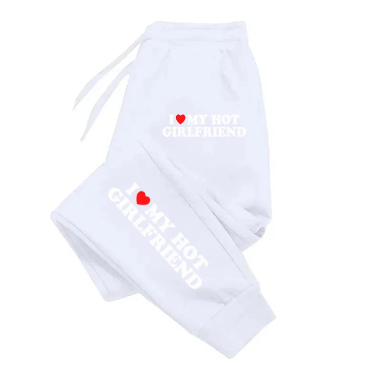 I Love My Hot Girlfriend Printing  Sweatpant Creative Fleece Sportpants Female Autumn Fashion Sweatpants For Women Sportswear