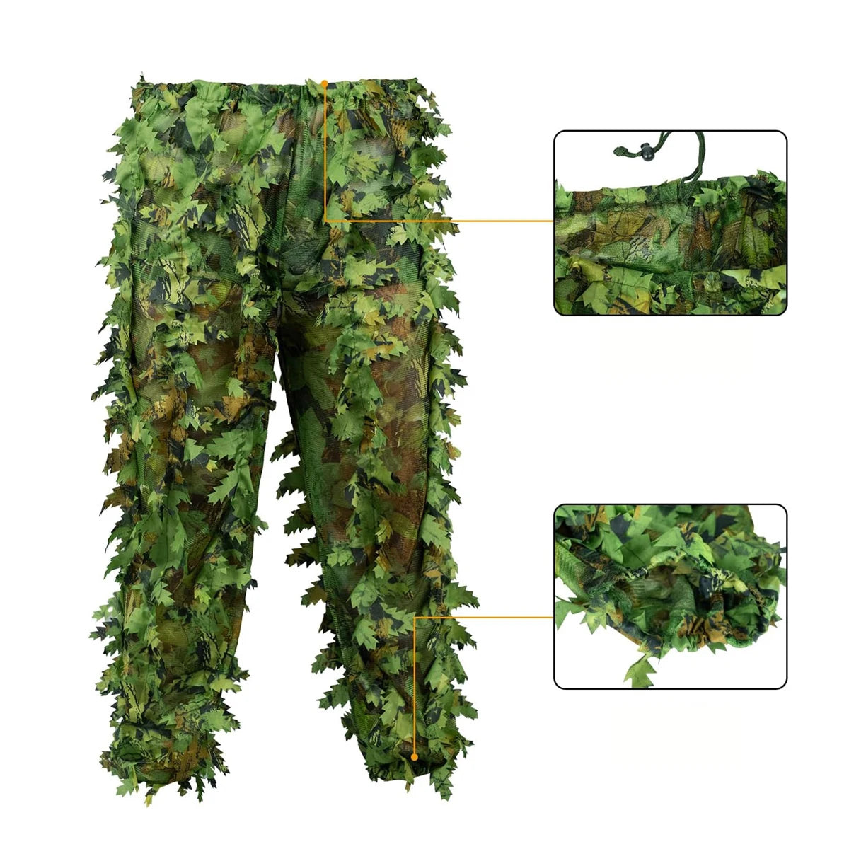 Adult Spring and Autumn Camo Bionic Leaves Camouflage Suit Hunting Ghillie Suit Woodland Camouflage Bird Watch Photography Suit