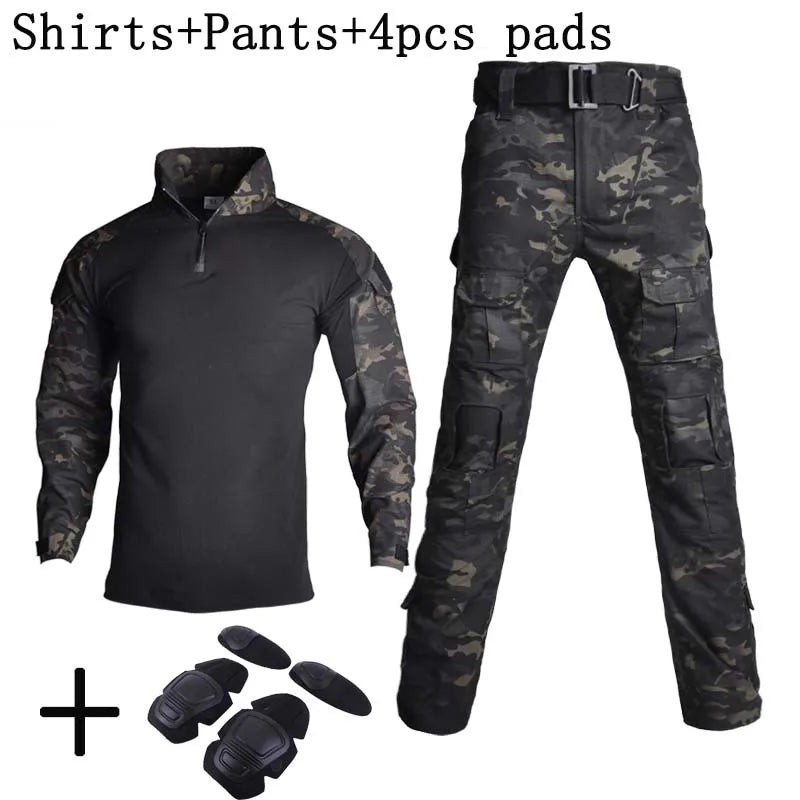 MCBK Tactical Uniform Combat Suits Milit Camouflage Suit Hunting Shirts Pants Fishing Trainning Airsoft Paintball Clothes Sets