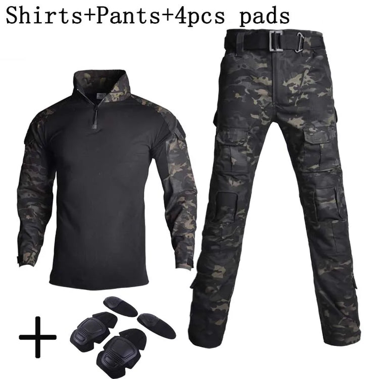 MCBK Tactical Uniform Combat Suits Milit Camouflage Suit Hunting Shirts Pants Fishing Trainning Airsoft Paintball Clothes Sets