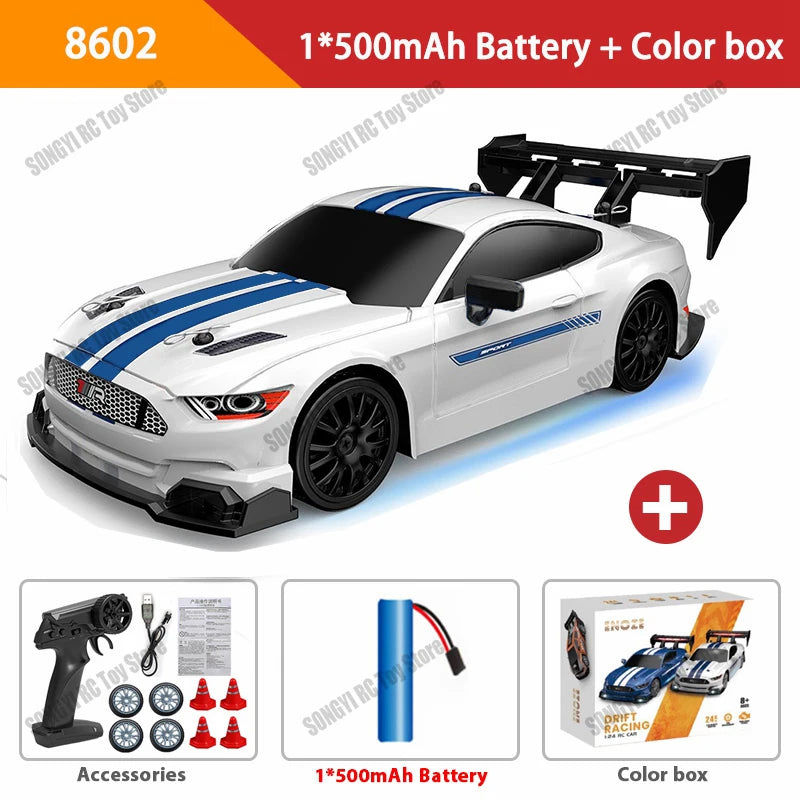 RC Drift Car 4WD Remote Control High Speed Racing Vehicle with LED Lights 2.4GHz Radio 4x4 Off-Road Truck Toy for Children Kids