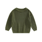 Autumn Baby Girls Boys Sweaters Coat Kids Knitting Pullovers Tops Baby Boys Girls Solid Color Basic Cotton Long Sleeve Sweater