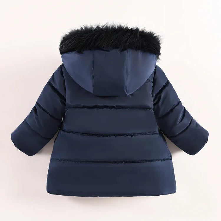 Girls Jacket Fur Collar