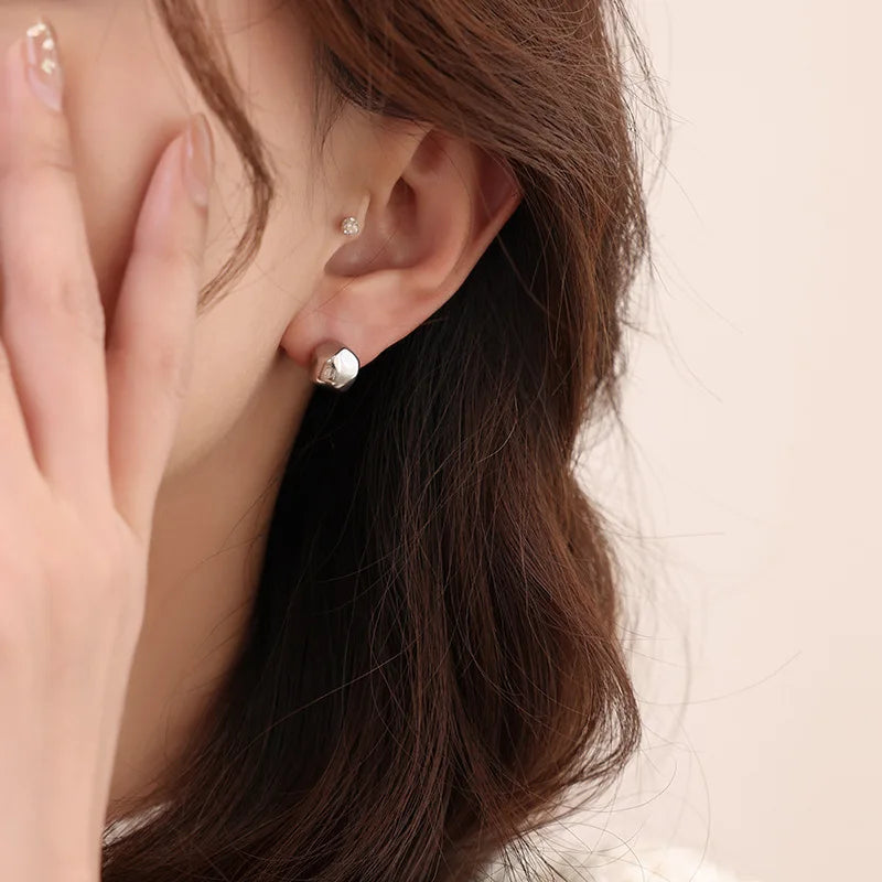 925 Silver Stud Earrings Women Style Cute Sweet Jewelry Accessories Simple Fashion Jewelry Accessories