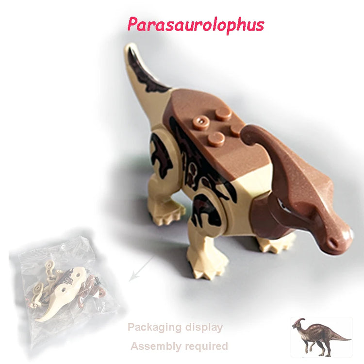 Dinosaur Figures World Building Blocks Set Jurassic Dino Model Educational STEM Bricks DIY Assemble Toys for Kids Birthday Gifts